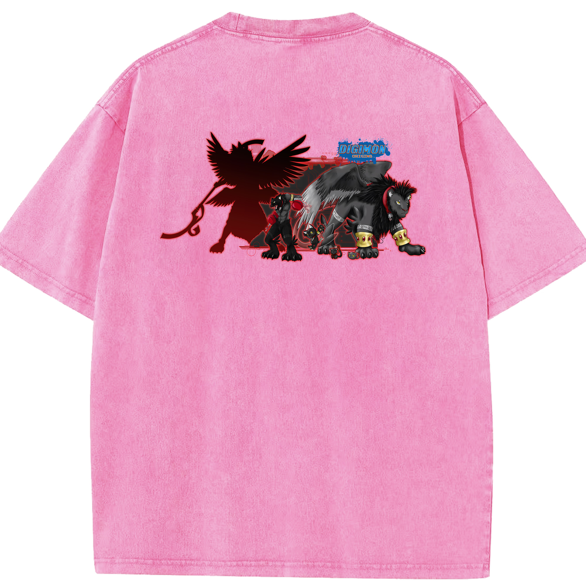 （画像用） Digimon デジタルモンスター/デジモン 綿100% ヴィンテージ風 半袖Tシャツ（背面プリント）